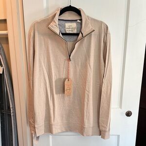 Weatherproof Men's Beige Quarter Zip Up Sweater
